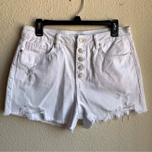 YMI Dream High Rise Button Fly Denim Shorts - Picture 5 of 16